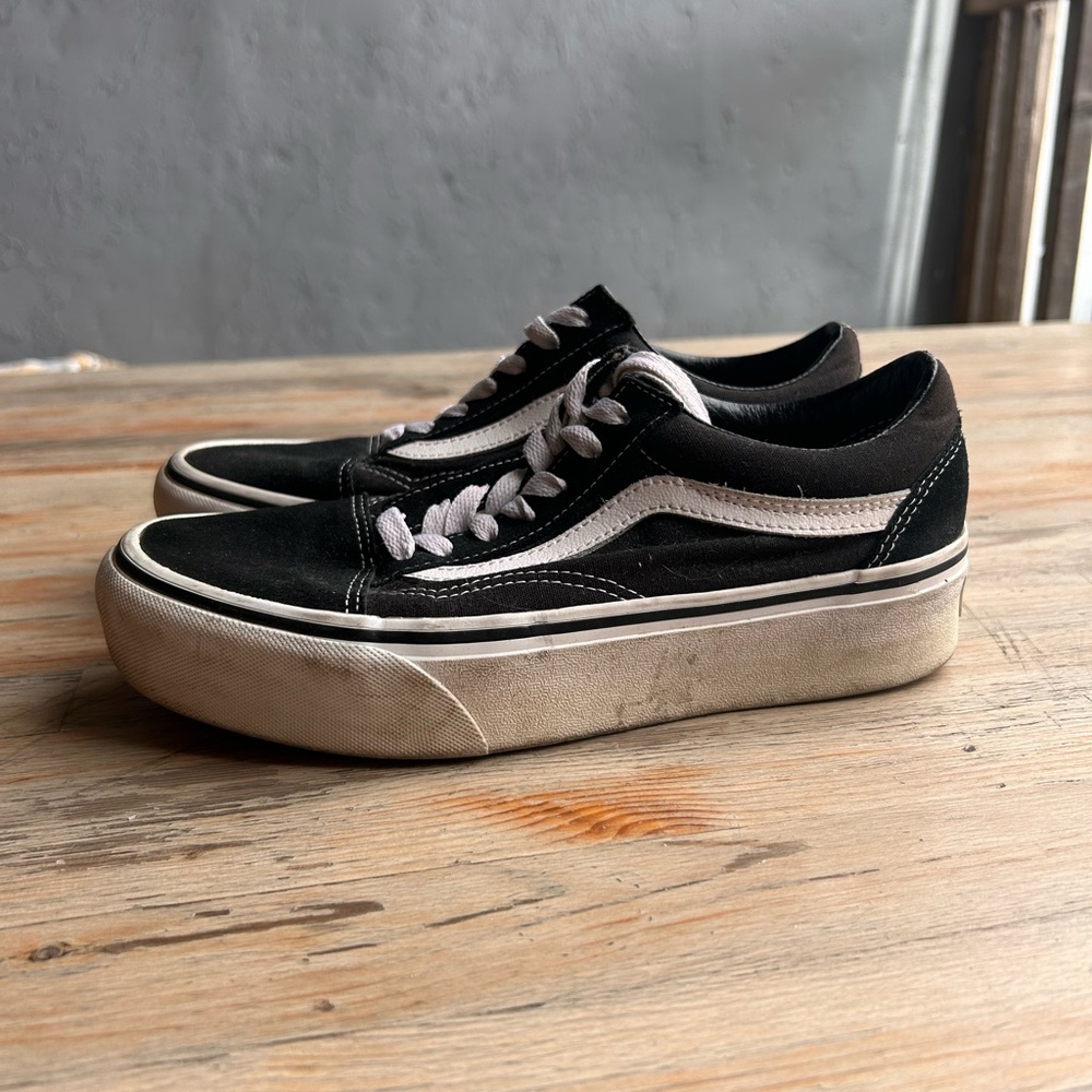 Vans Women's Black and White Sneakers